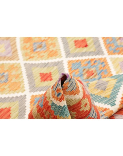 Tappeto Kilim Afghanistan marrone bianco 155x197