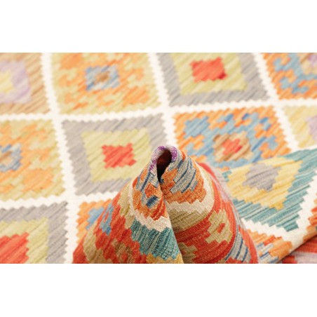 Tappeto Kilim Afghanistan marrone bianco 155x197