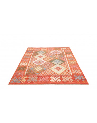 Tappeto Kilim Afghanistan arancione bianco 159x198