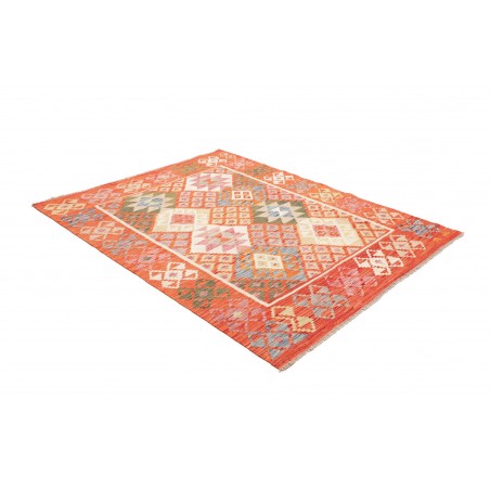 Tappeto Kilim Afghanistan arancione bianco 159x198