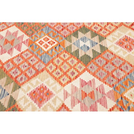 Tappeto Kilim Afghanistan arancione bianco 159x198