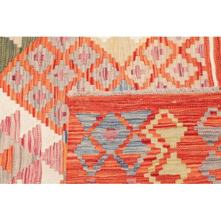 Tappeto Kilim Afghanistan arancione bianco 159x198