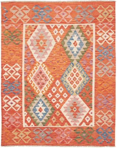 Tappeto Kilim Afghanistan arancione 156x197
