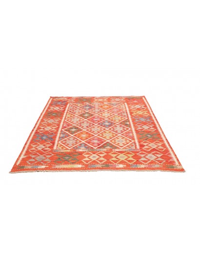 Tappeto Kilim Afghanistan rosso marrone 161x191