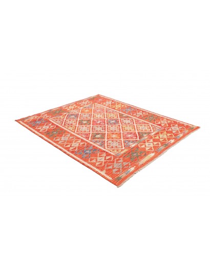 Tappeto Kilim Afghanistan rosso marrone 161x191