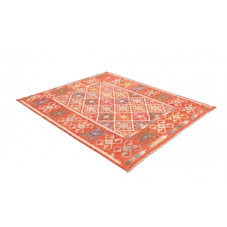Tappeto Kilim Afghanistan rosso marrone 161x191