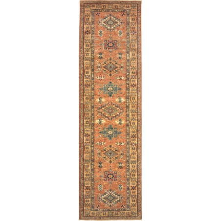 Tappeto Kazak Fine Pakistan arancione bianco 78x297