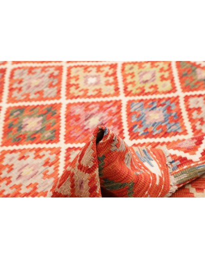 Tappeto Kilim Afghanistan rosso marrone 161x191
