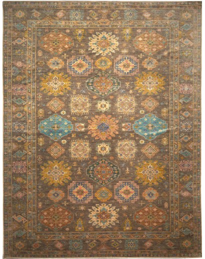 Tappeto Kazak Fine Pakistan azzurro marrone 360x466