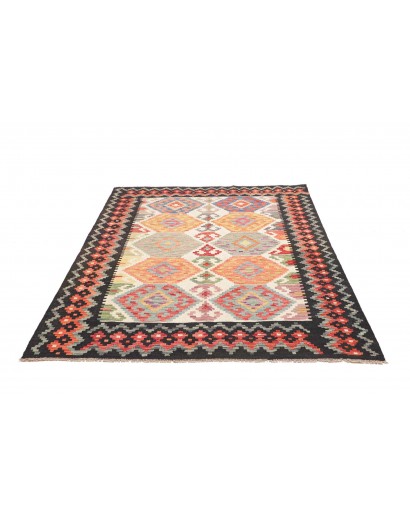 Tappeto Kilim Afghanistan marrone grigio 164x186