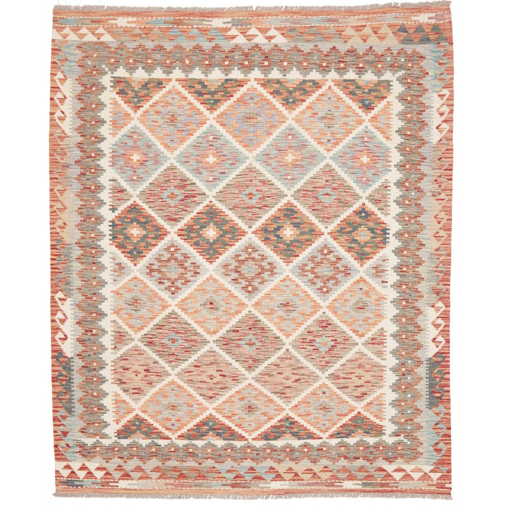 Tappeto Kilim Afghanistan marrone bianco 157x190
