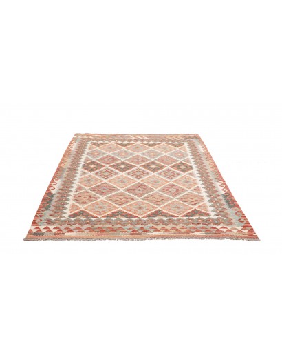 Tappeto Kilim Afghanistan marrone bianco 157x190