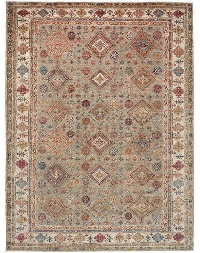 Tappeto Kazak Fine Pakistan marrone grigio 250x333