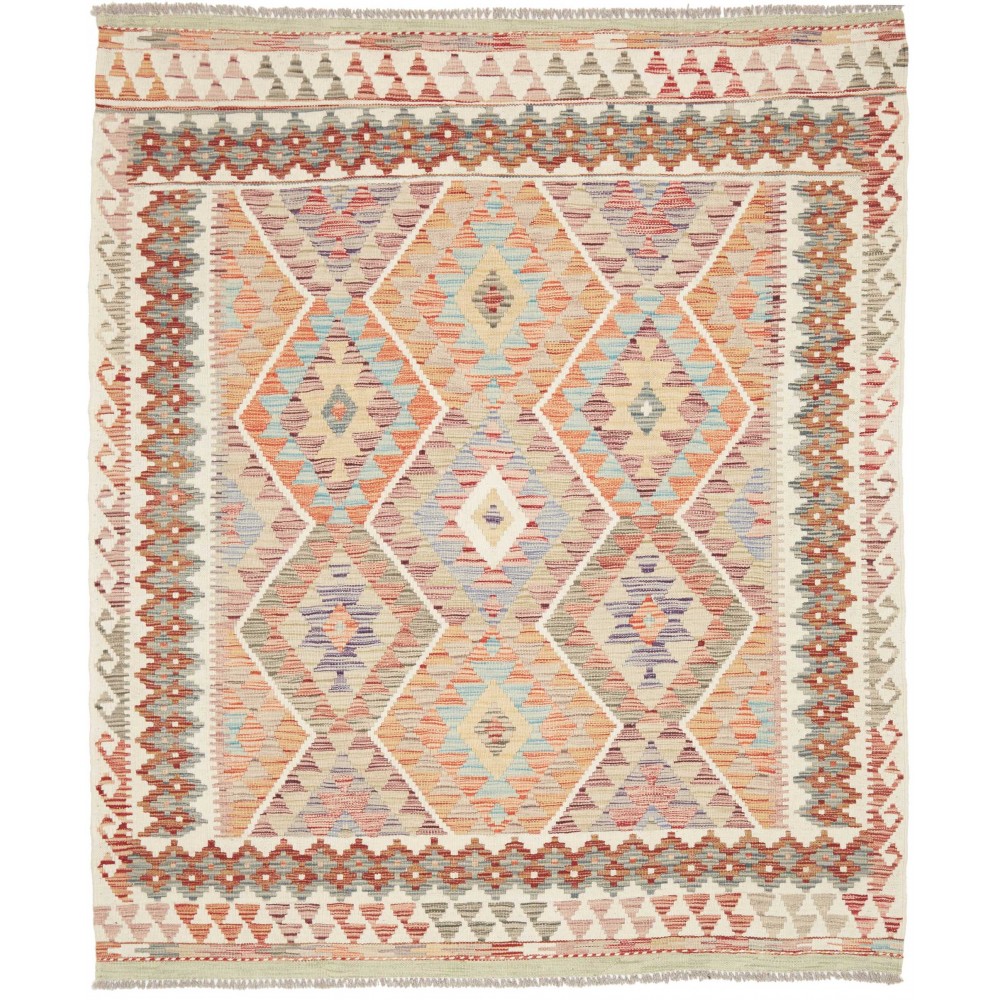 Tappeto Kilim Afghanistan beige marrone 161x188