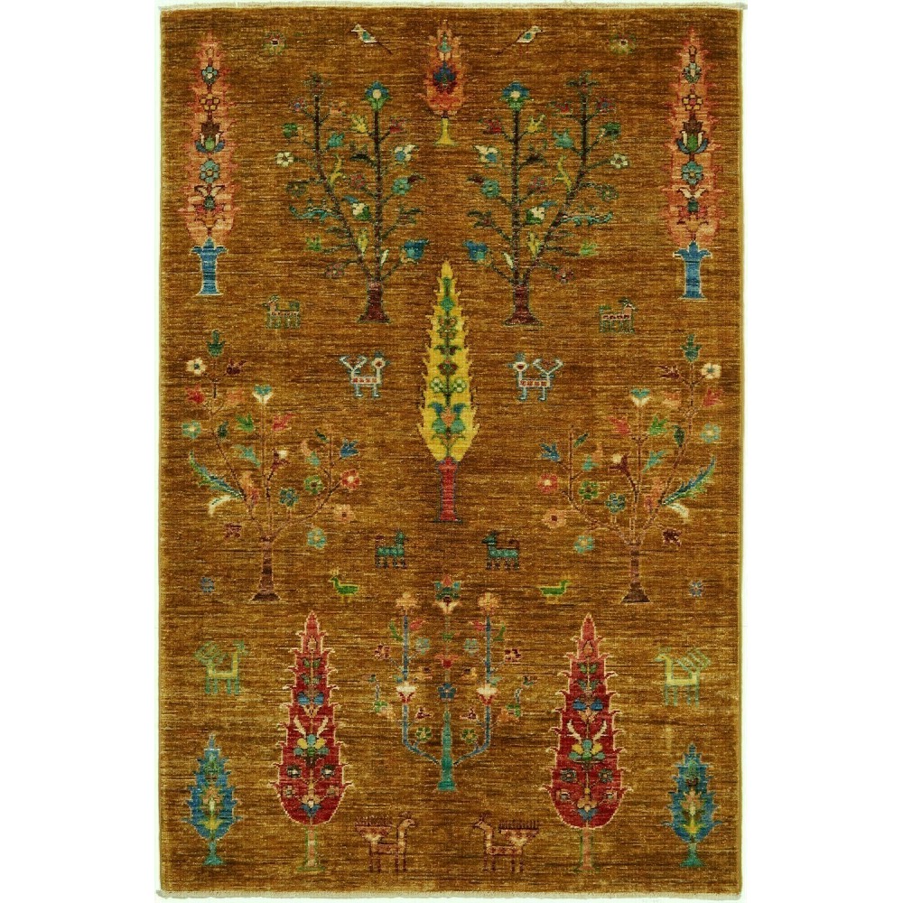 Tappeto Shahi Pakistan marrone giallo 100x155 Tappeto Shahi Pakistan marrone giallo 100x155
