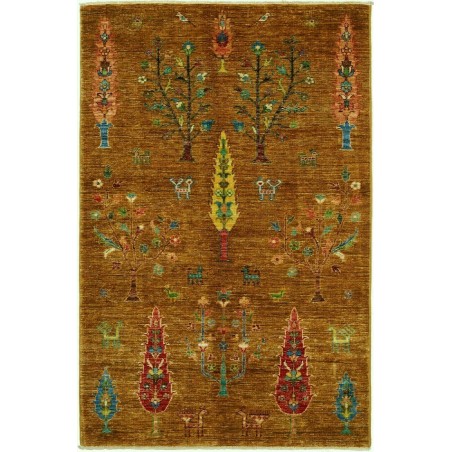 Tappeto Shahi Pakistan marrone giallo 100x155