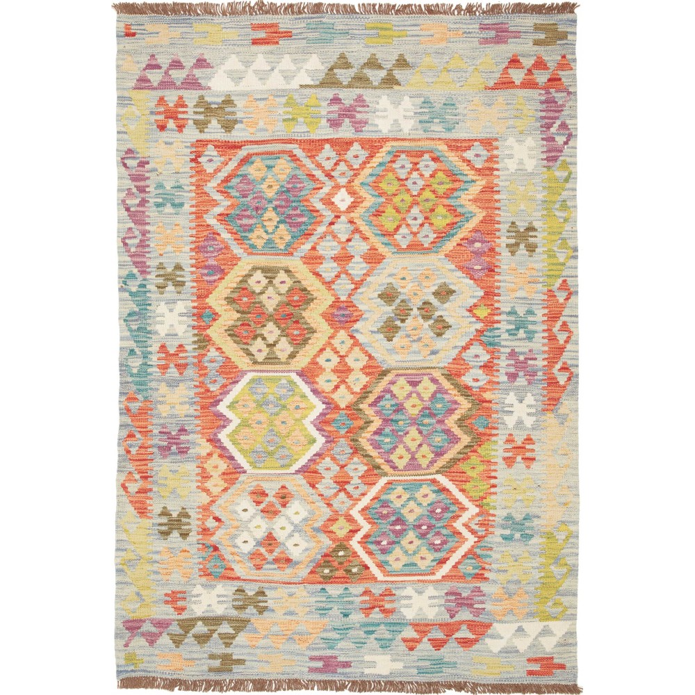 Tappeto Kilim Afghanistan beige arancione 120x172