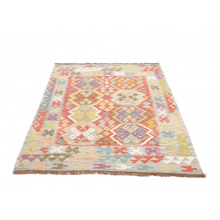 Tappeto Kilim Afghanistan beige arancione 120x172