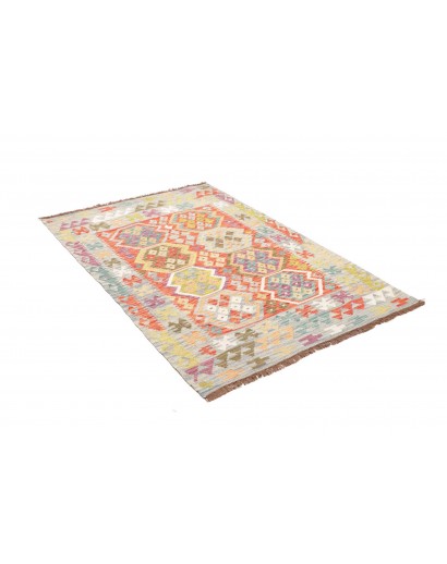 Tappeto Kilim Afghanistan beige arancione 120x172