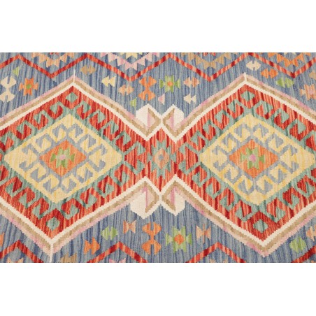 Tappeto Kilim Afghanistan bianco azzurro 124x180