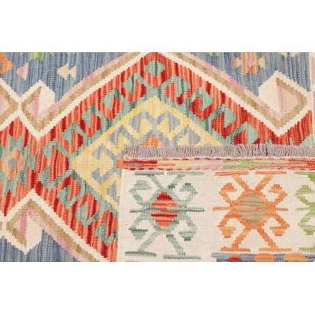 Tappeto Kilim Afghanistan bianco azzurro 124x180