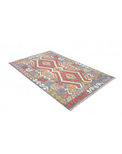 Tappeto Kilim Afghanistan azzurro arancione 125x190
