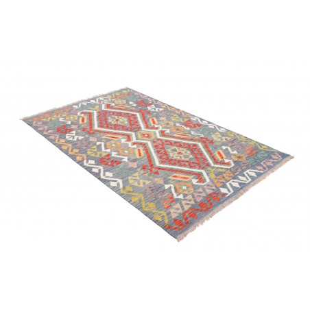 Tappeto Kilim Afghanistan azzurro arancione 125x190