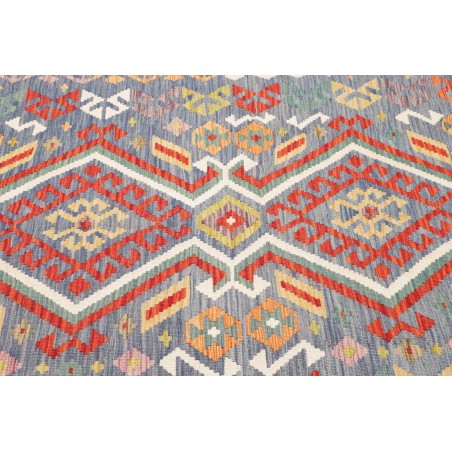 Tappeto Kilim Afghanistan azzurro arancione 125x190
