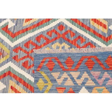 Tappeto Kilim Afghanistan azzurro arancione 125x190