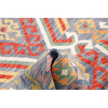 Tappeto Kilim Afghanistan azzurro arancione 125x190