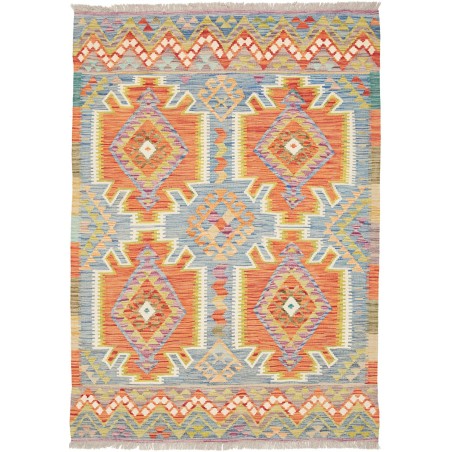 Tappeto Kilim Afghanistan marrone azzurro 126x183