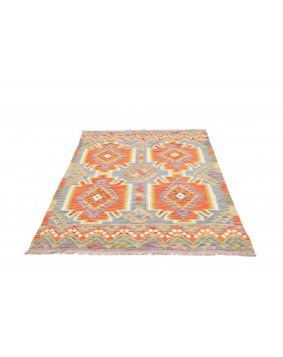 Tappeto Kilim Afghanistan marrone azzurro 126x183