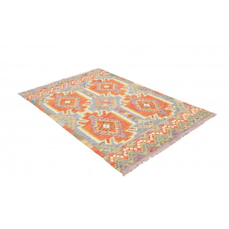 Tappeto Kilim Afghanistan marrone azzurro 126x183