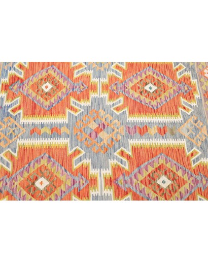 Tappeto Kilim Afghanistan marrone azzurro 126x183