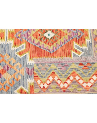 Tappeto Kilim Afghanistan marrone azzurro 126x183