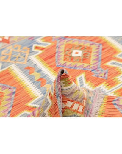 Tappeto Kilim Afghanistan marrone azzurro 126x183