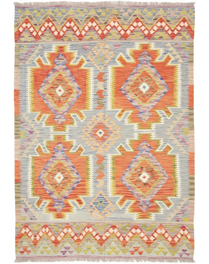 Tappeto Kilim Afghanistan marrone bianco 125x179
