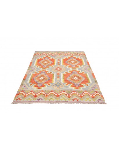 Tappeto Kilim Afghanistan marrone bianco 125x179