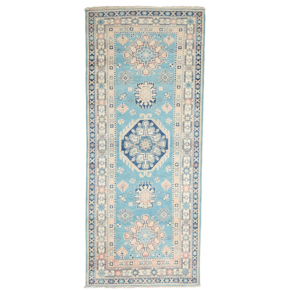 Tappeto Kazak Afghanistan beige grigio 84x200 Tappeto Kazak Afghanistan beige grigio 84x200