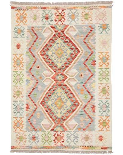 Tappeto Kilim Afghanistan beige arancione 122x175