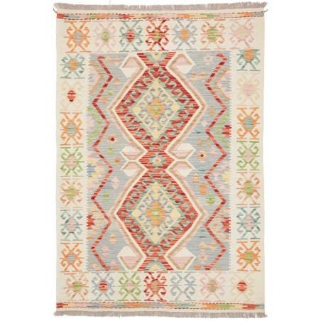 Tappeto Kilim Afghanistan beige arancione 122x175