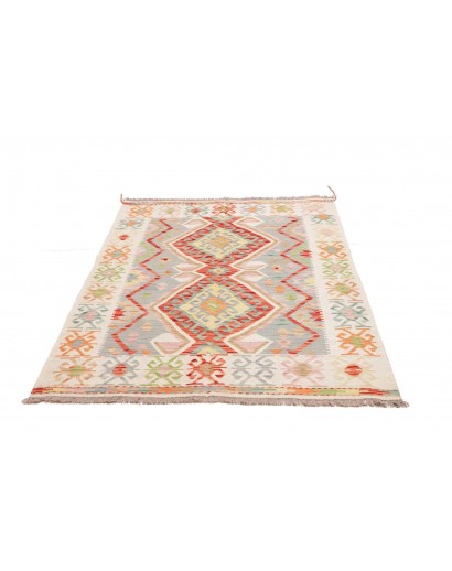 Tappeto Kilim Afghanistan beige arancione 122x175