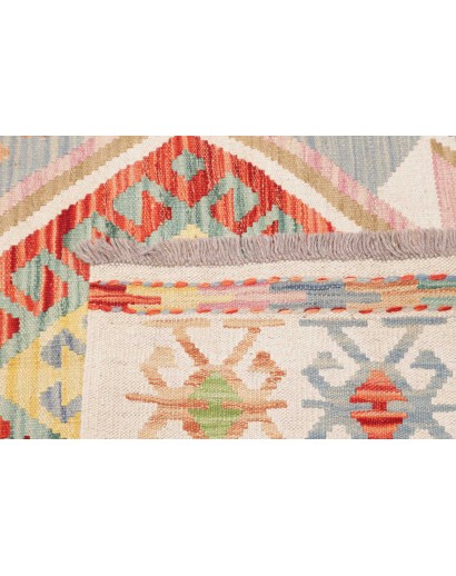 Tappeto Kilim Afghanistan beige arancione 122x175