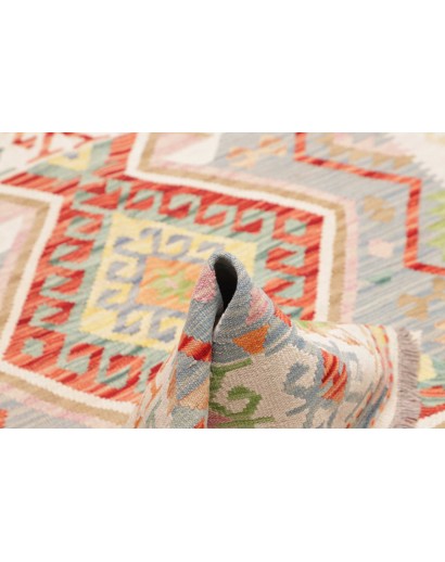 Tappeto Kilim Afghanistan beige arancione 122x175