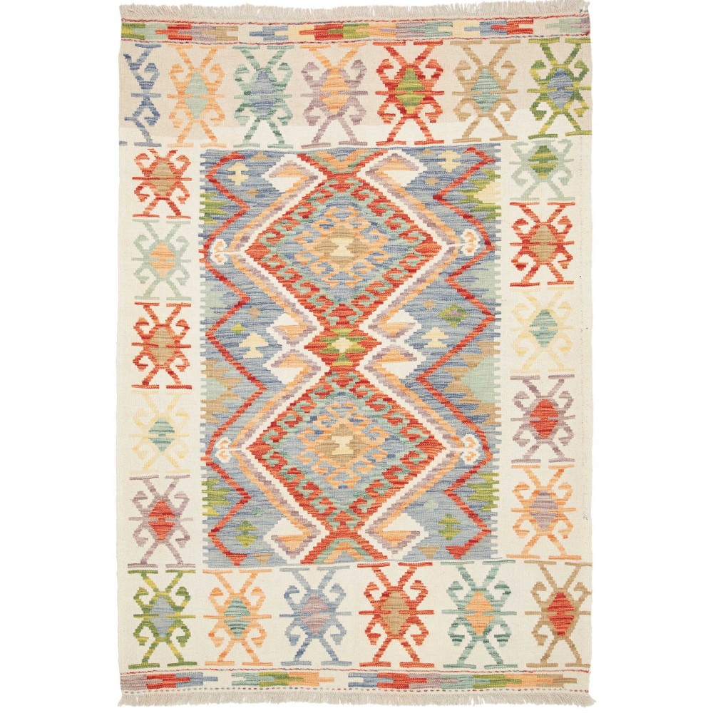 Tappeto Kilim Afghanistan bianco 126x180