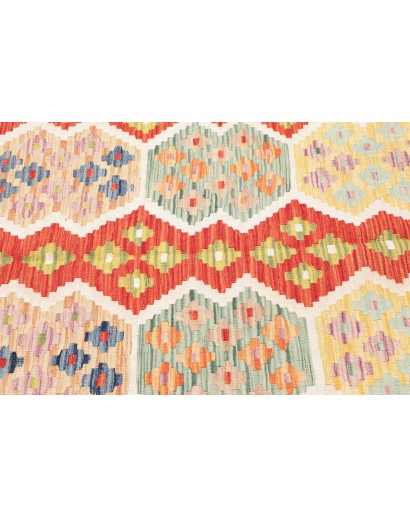 Tappeto Kilim Afghanistan marrone rosso 123x177