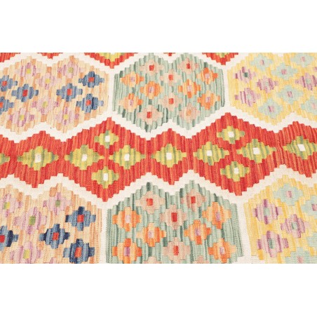 Tappeto Kilim Afghanistan marrone rosso 123x177