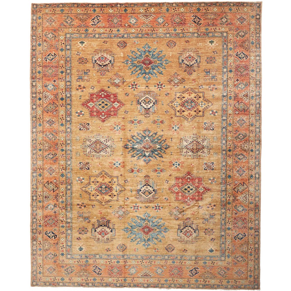 Tappeto Kazak Fine Pakistan marrone azzurro 250x307 Tappeto Kazak Fine Pakistan marrone azzurro 250x307