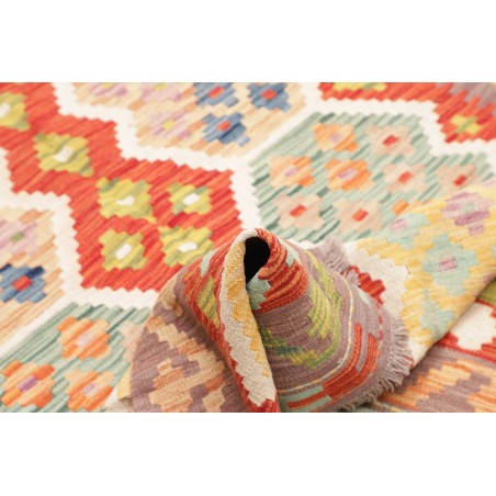 Tappeto Kilim Afghanistan marrone rosso 123x177