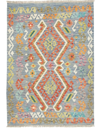 Tappeto Kilim Afghanistan azzurro bianco 125x175